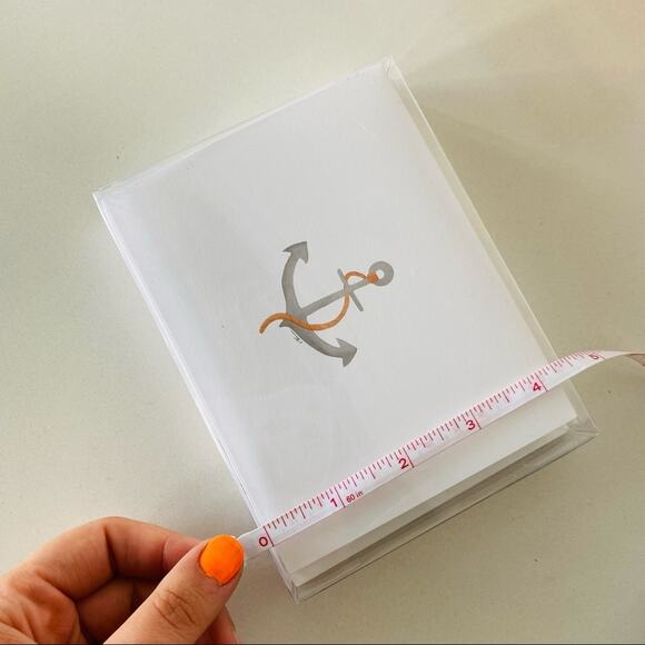 3 NEW ANTHROPOLOGIE White Grey Illustrated Anchor Nautical Card Notecards s/10 - Picture 6 of 10